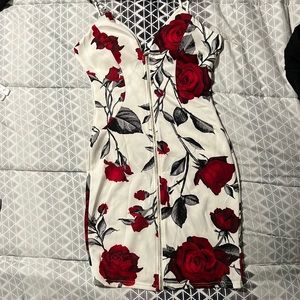 White dress with Roses